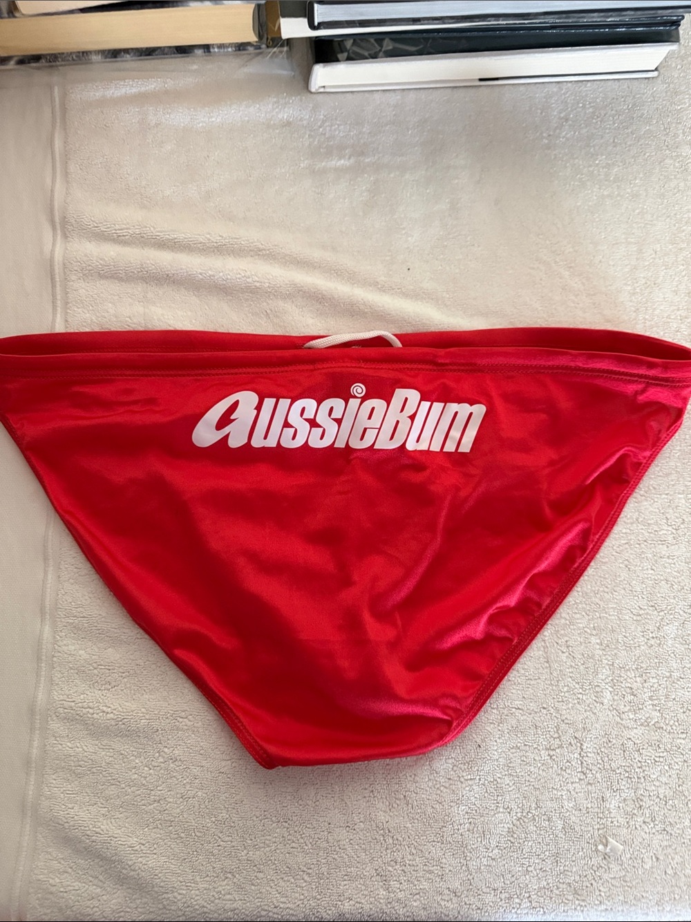 Aussiebum Mens Red Swim Briefs Summers not over yet